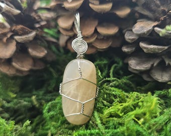 Moonstone Wire - Wrapped Pendant