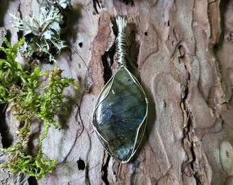 Labradorite Wire - Wrapped Cabochon Pendant