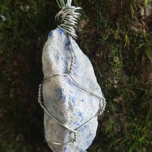 Raw Lapis Lazuli Wire - Wrapped Pendant