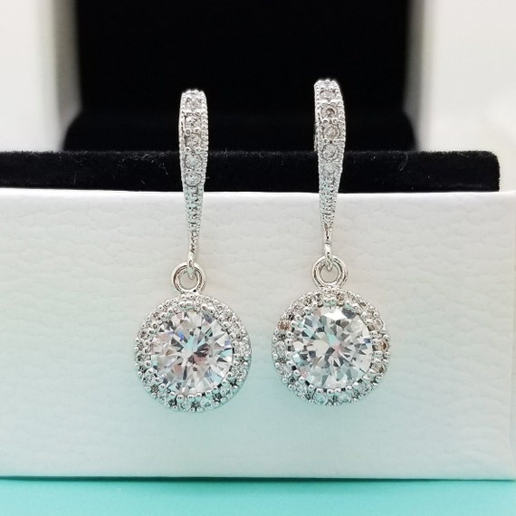 Orecchini Pendenti In Argento Con Zirconi Cubici – Gioielli Da Sposa Per Damigelle – Cerimonie E Feste - 4