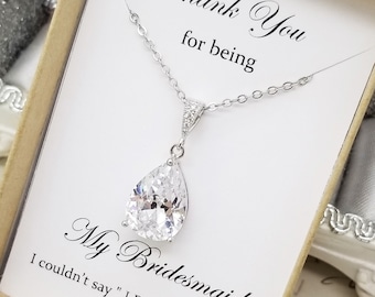 Klassieke Teardrop Crystal ketting, bruids, bruidsmeisje ketting geschenken