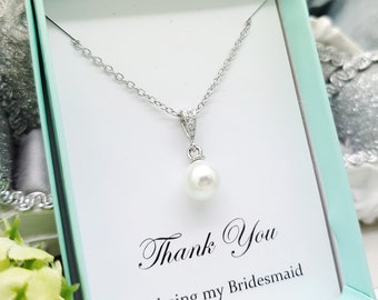 Pearl Necklace Gold Initial Single Pearl Personalized Necklace Bridesmaid Gift Necklace Bridesmaid Proposal Necklace HP1