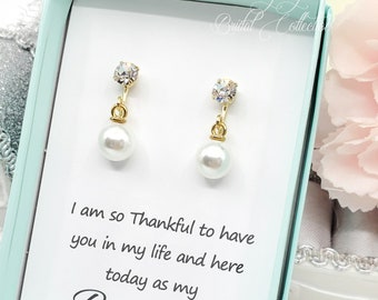 Simple 8mm Pearl GOLD Clip on  Earrings,  Flower girl, Bridesmaid Earrings Gift