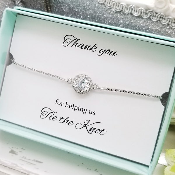 Elegant Halo Slide Adjustable Bracelet, Bridesmaid Bracelet gift,