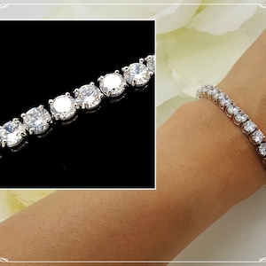 AAA Cubic Zirconia Wedding Bracelet, CZ Bracelet, Bridal Accessory, Wedding Accessory