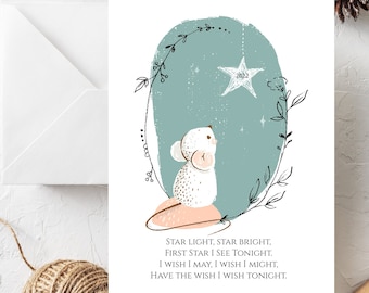 I Wish New Year's Eve Card For 2026, Cute Mouse Star Light Greeting For New Beginnings And Wishes