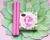 10inch Pastel Pink Candle Duo, Pretty Coloured Spring Candles, Baby Shower Gender Reveal Party Supply Candles, Formal Dining Room