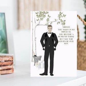 Figlio personalizzato il giorno del tuo matrimonio, grande carta personalizzata A5 da madre a figlio, a nostro figlio il giorno del suo matrimonio, biglietto di nozze genero,
