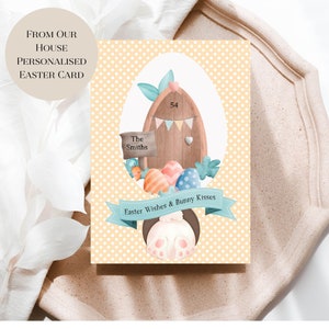De chez nous Carte de Pâques Lapin Bum Lapin Carte de Pâques personnalisée Amis Souvenir de Pâques en famille
