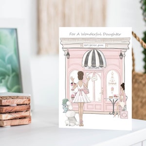 Carte d'anniversaire personnalisée pour fille, merveilleuse carte d'anniversaire pour fille avec finition scintillante, ajoutez votre propre message jolie carte