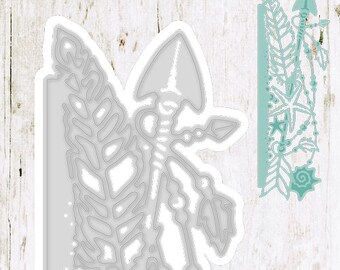 Studio Light Boho Metal Die Feathers and Arrows For Card Making, Cutting and Embossing Summer Feelings F45,