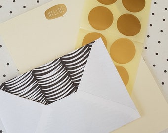 A5 Gold Foil writing setting, Elegant Stationery writing set, Letter lovers Gift, Smart Stationery Set Gift