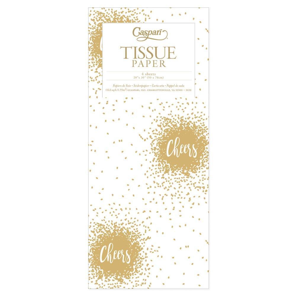 7.7 Horizontal Cheers on Gold Gift Bag With Tissue