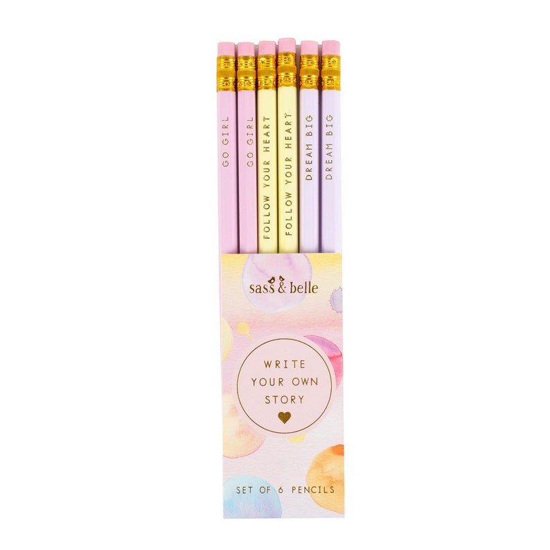 Pretty Pencil Set For Drawing and Writing Set of 6 Pencils image 0