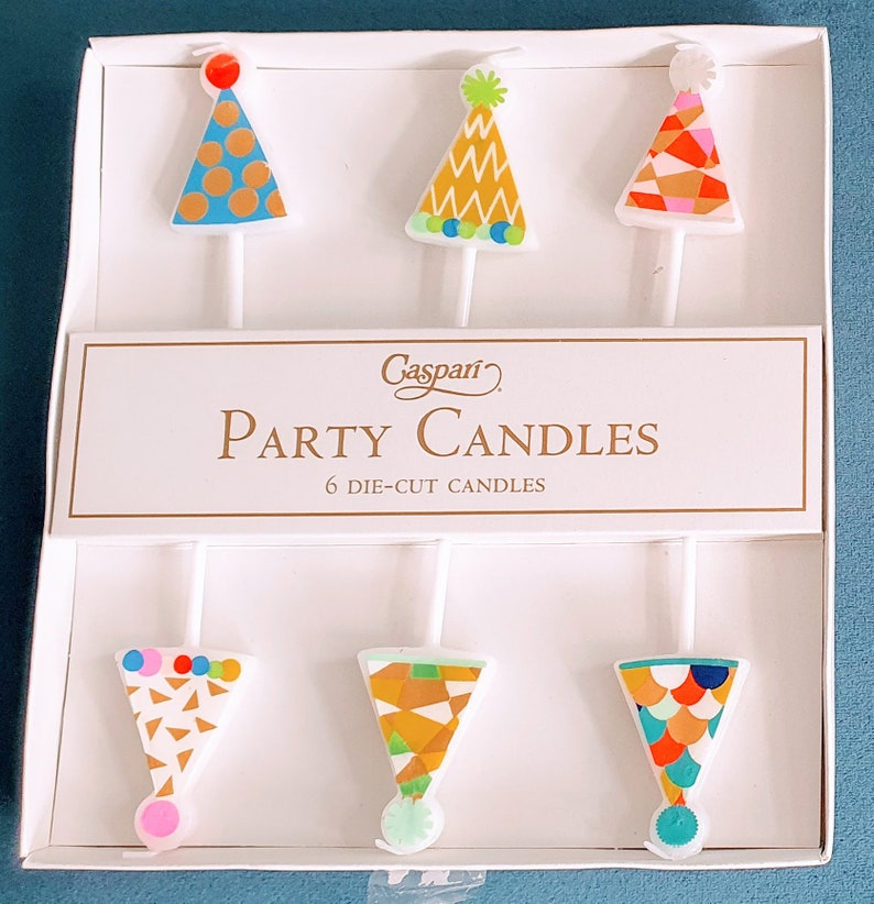 6 Party Hats Cake Candles, Clown Birthday Party Candles For Cup Cakes, Circus Theme Celebration Cake Candles, Birthday Cake Candles For Him image 3