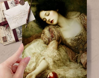 Artisan Birthday Cards, Dark Fairytale Keepsake Card With Wax Seal,  Magic Apple  Gothic Fantasy Design