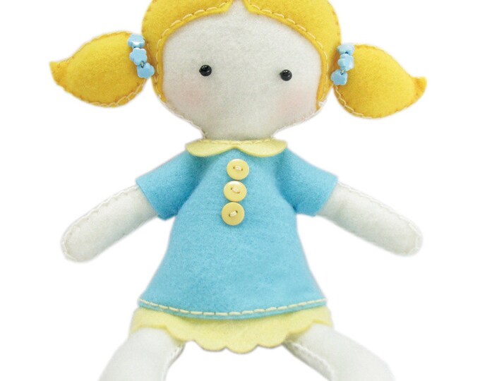 Felt Doll Kit, Sew Your Own Doll Kit for Ages 5 Up, Cute Felt Doll
