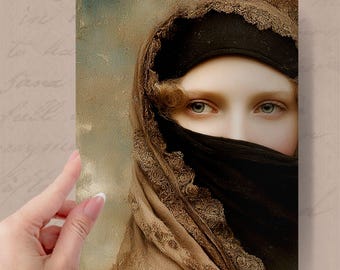 Whimisgothic Daughter Birthday Card With Wax Seal, Moody Art Style Notelet, The Journey Bookish Fantasy Greeting,
