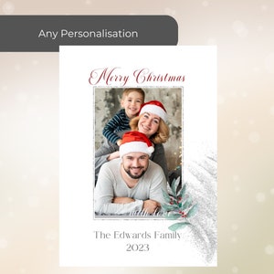 Tarjeta de Navidad con foto familiar, Navidad personalizada de nuestra familia, tarjetas navideñas de la familia, tarjeta de Navidad moderna con foto 2023