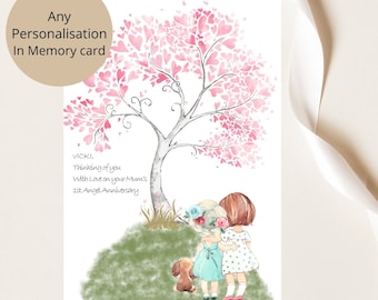 Angel Mum 1st Year Bereavement Card, Thinking Of You In Memory Card Mother Card, Card For A Friend Loss Of A Mum One Year Angel Anniversary