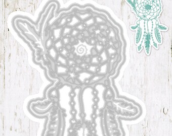 Dream Catcher Metal Die, Summer Feelings F46 Easy embossing and cutting Dreamcatcher die, Easy cutting and Embossing compatible die