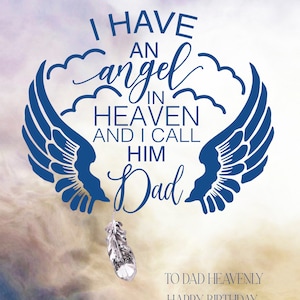 Tarjeta del día de cumpleaños de Angel In Heaven, tarjeta de duelo para un padre, tarjeta de simpatía para el cumpleaños de los papás, tarjeta junto a la tumba para papá en su cumpleaños