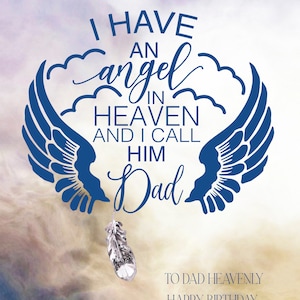 Angel In Heaven Birthday Day Card, Bereavement Card For A Dad, Sympathy Card For Dads Birthday, Graveside Card For Dad On His Birthday