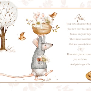 Personalised Adventure Awaits Mouse Card, You Are Brave Card, Congratulations You Did It, Motivational Quote Divorce Card, You Got This,