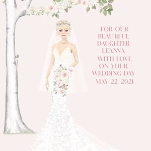 Cartão personalizado para o dia do casamento da filha, escolha sua noiva, no casamento de suas filhas escolha o vestido dela, mãe para filha em seu casamento