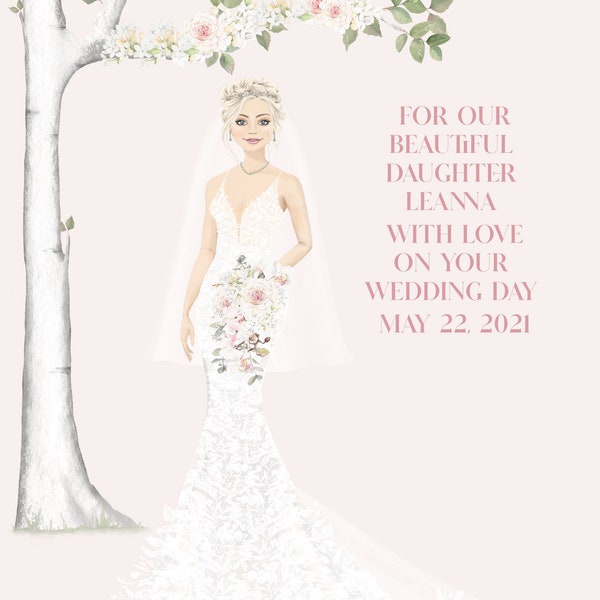Personalised Daughter Wedding Day Card, Choose Your Bride, On Your Daughters Wedding Choose Her Dress, Mother to Daughter On Your Wedding