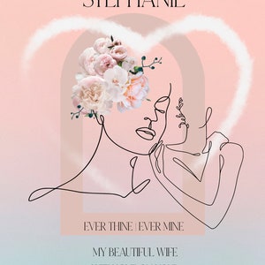 Cartão de aniversário lésbico Arte lésbica personalizada para minha esposa Ever Mine Cartão de celebração para ela Cartões de aniversário de amor para esposa lgbt