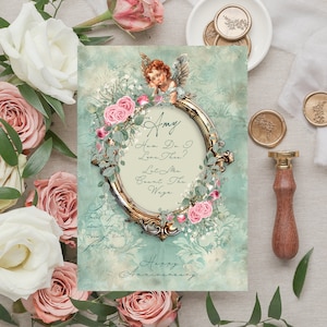 Tarjeta de aniversario "Cómo te amo", soneto de Elizabeth Barrett Browning, regalo romántico personalizado para el primer aniversario de bodas en papel