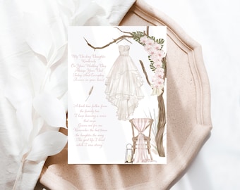 Personalized Father of Bride Wedding Card, In Loving Memory Dad, Memorial Graveside Card