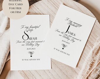 Personalized Wedding Day Card for Husband-To-Be, Elegant Font