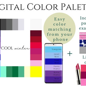 Color Analysis Kit 12 Season Color Palettes. DIY Swatches, Drapes