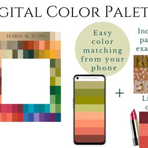 Warm (True) Autumn Palette, Digital Swatch Fan, Seasonal Palette, Armocromia, Shopping Assistant, Wardrobe, Color Theory, Instant Download
