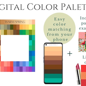 Warm (True) Spring Palette Digital Swatch Fan, Saisonale Palette, Armocromia, Einkaufshelfer, Kleiderschrank, Farblehre, Digitaler Download