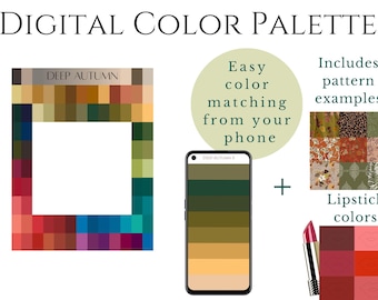 Deep (Dark) Autumn Seasonal Palette, Shopping Assistant, Instant Digital Download