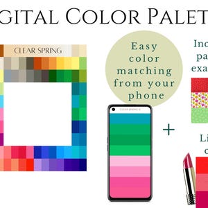 Klare (helle) Frühlingspalette Digital Swatch Fan, Saisonale Palette, Armocromia, Einkaufshelfer, Kleiderschrank, Farblehre, Digitaler Download