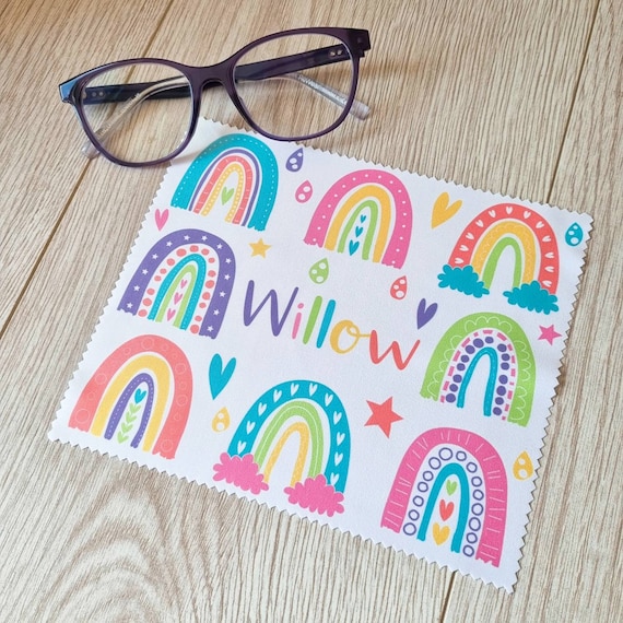Rainbow lens cloth Personalised Thank you gift Name gift Kids Teacher gift rainbow glasses cleaning cloth glasses wipe glasses cloth gift