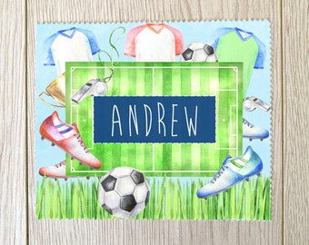 Football lens cloth Personalised gift Name gift Kids gift PE gym cleaning cloth glasses wipe glasses cloth sports gift fathers day gift