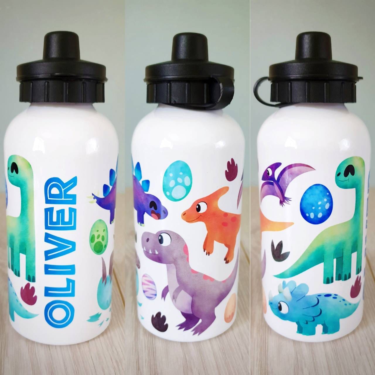 Dinosaur Water Bottle Personalised Bottle Custom Water Bottle Etsy UK
