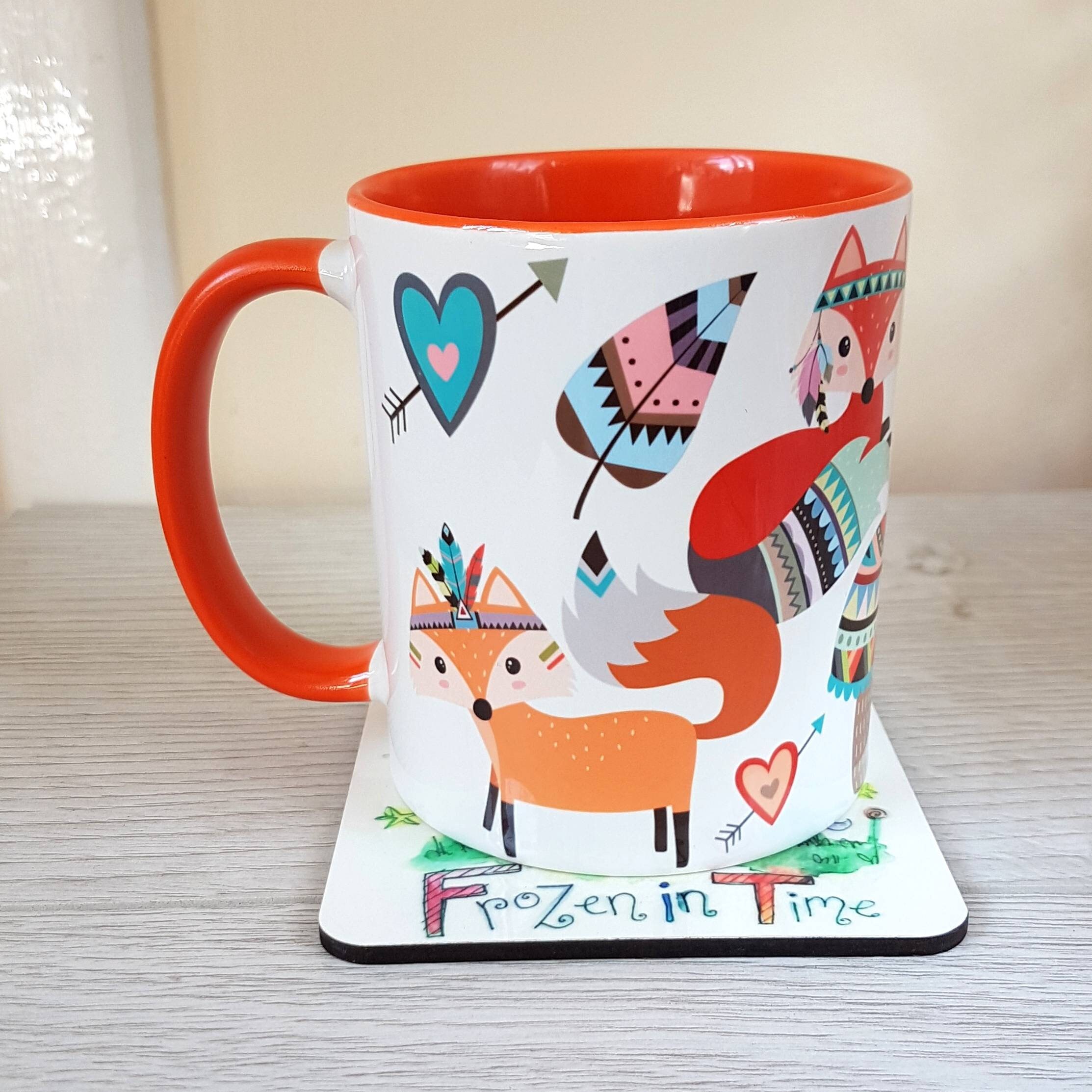 Tribal fox mug Coffee Mug Tribal Ceramic mug Mugs fox coffee Etsy