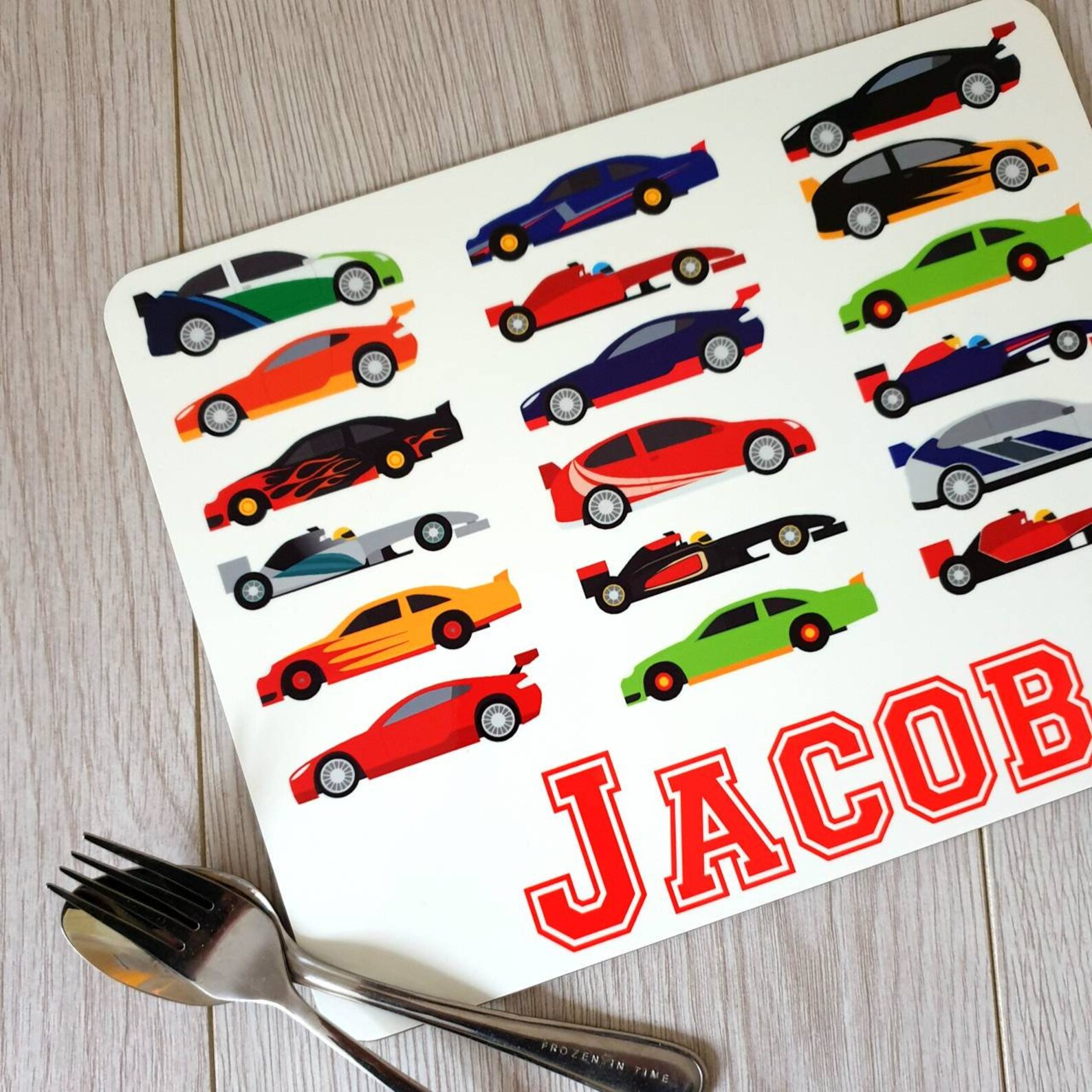 Racing car placemat set personalizado de carreras coche de Etsy
