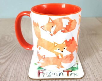 Watercolour Fox mug Coffee Mug Cute coffee mug Tribal decor Arrow Ceramic 11oz mug Mugs Animal Mug Gift for him or her