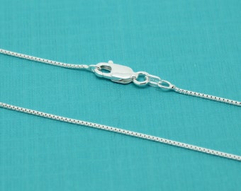 Necklace chain, 0.85mm 925 Sterling Silver chain, 16" 18" 20" box chain with lobster clasp