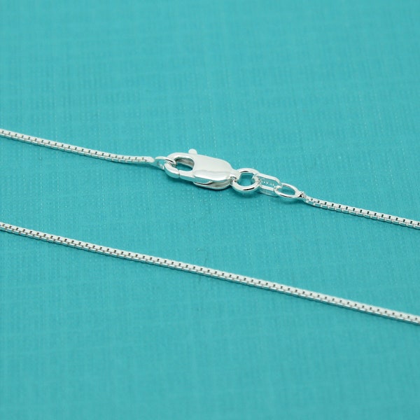 Necklace chain, 0.85mm 925 Sterling Silver chain, 16" 18" 20" box chain with lobster clasp