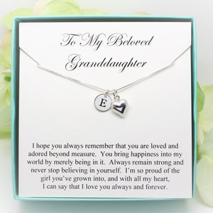 Granddaughter necklace gift, personalized Sterling Silver small charm necklace, birthday, gift for grand daughter, Easter gift