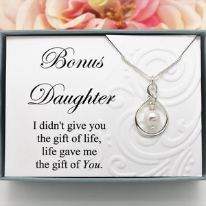 Bonus Daughter Gift for Stepdaughter, Adopted Daughter Gift, Stepdaughter Necklace, wedding gift for Step Daughter Birthday, Sterling Silver