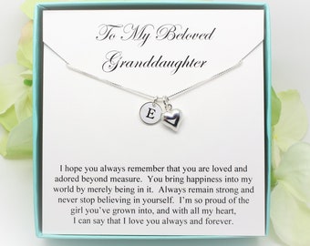 Granddaughter necklace gift, personalized Sterling Silver small charm necklace, birthday, gift for grand daughter, Easter gift